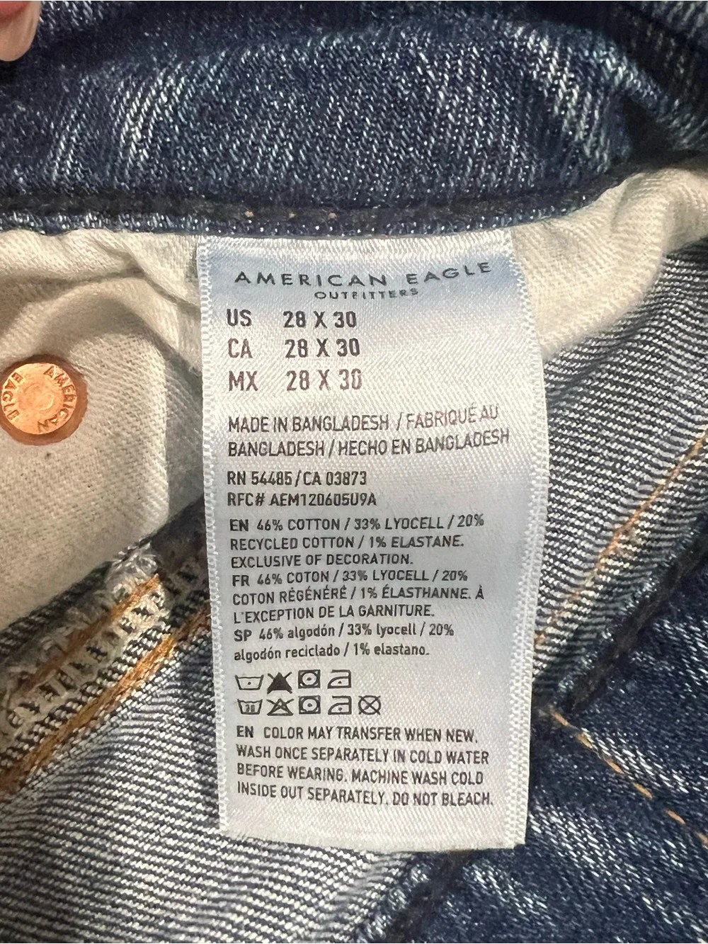 American Eagle Men’s Airflex Jeans Bundle: Distressed Light Blue and Dark Blue